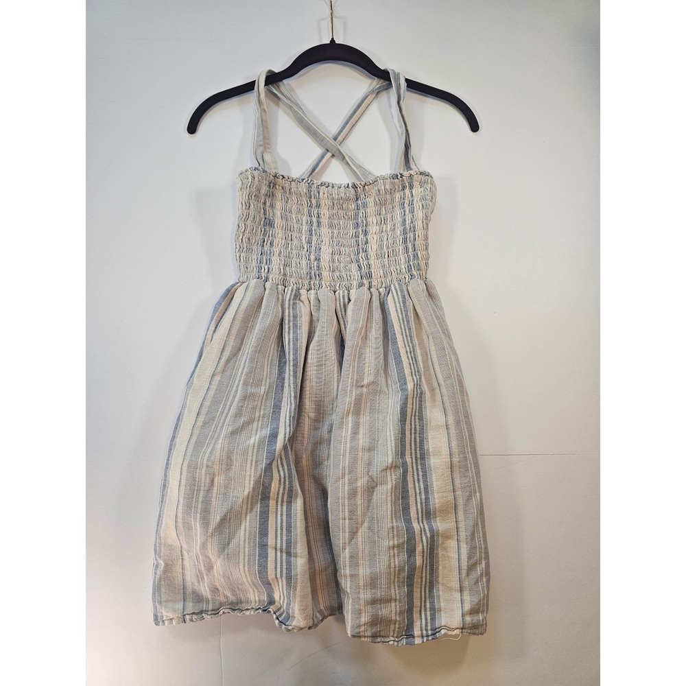 American Eagle Fit and Flare Dress Womens XS Blue Stripe Boho Summer